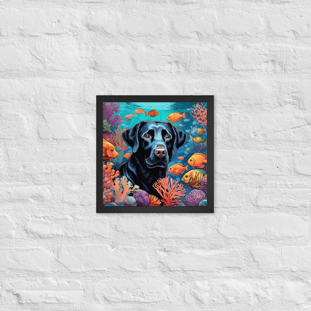 PugMug Custom Black Labrador Retriever Framed Print