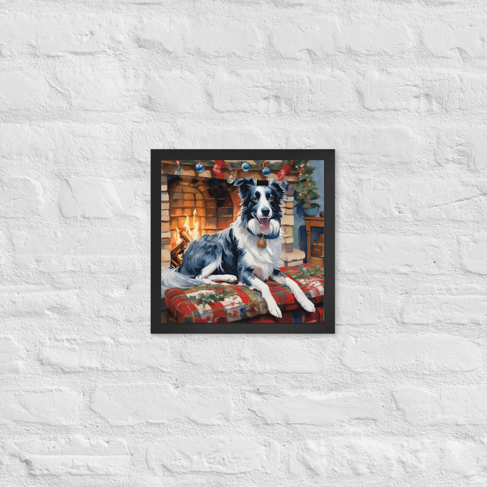 PugMug Custom Blue Merle Border Collie Framed Print