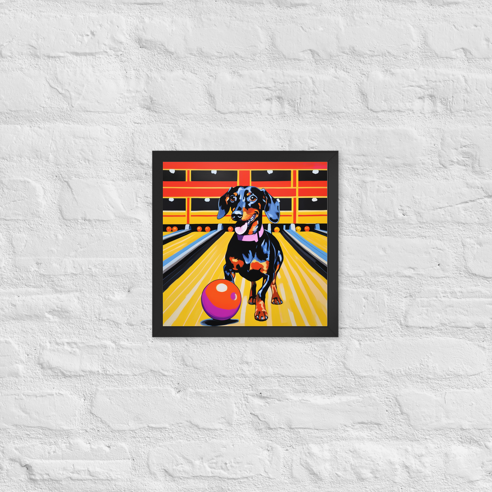 PugMug Custom Black Dachshund Framed Print