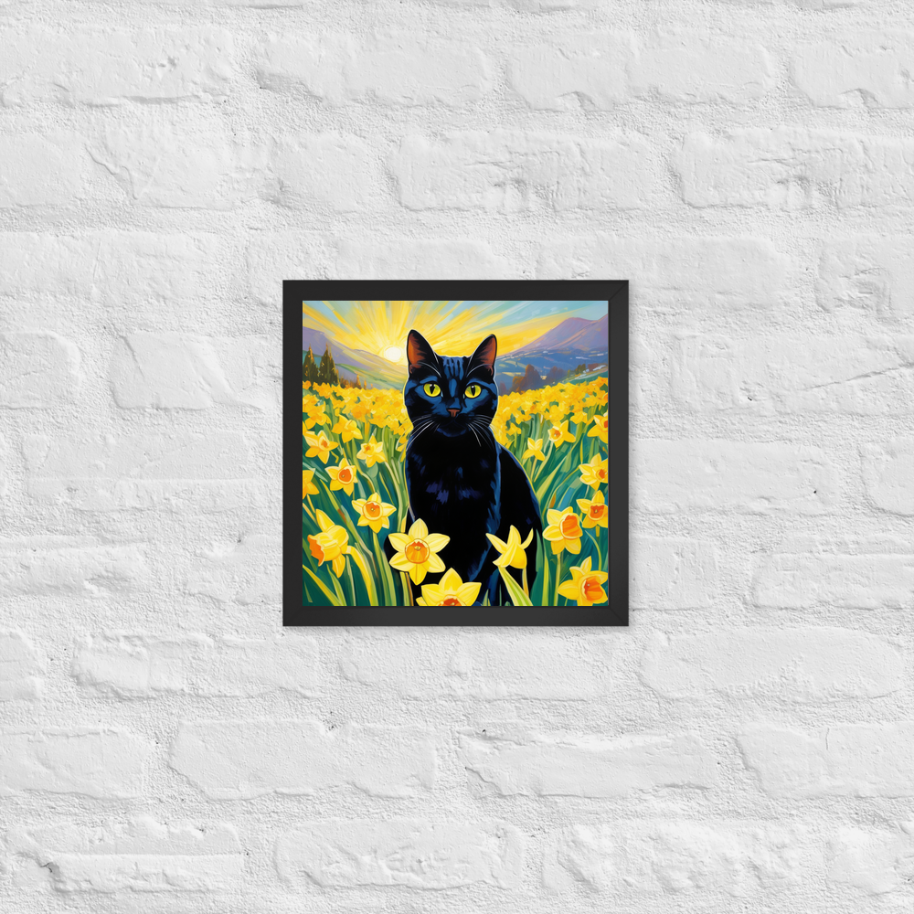 PugMug Custom Black American Shorthair Cat Framed Print