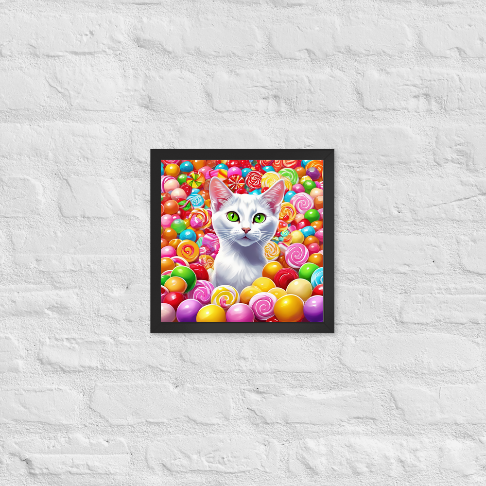 PugMug Custom White Abyssinian Cat Framed Print