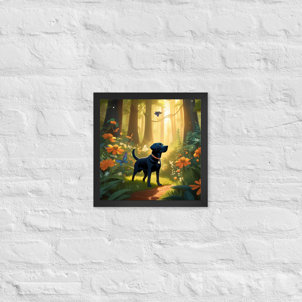 PugMug Custom Black Labrador Retriever Framed Print