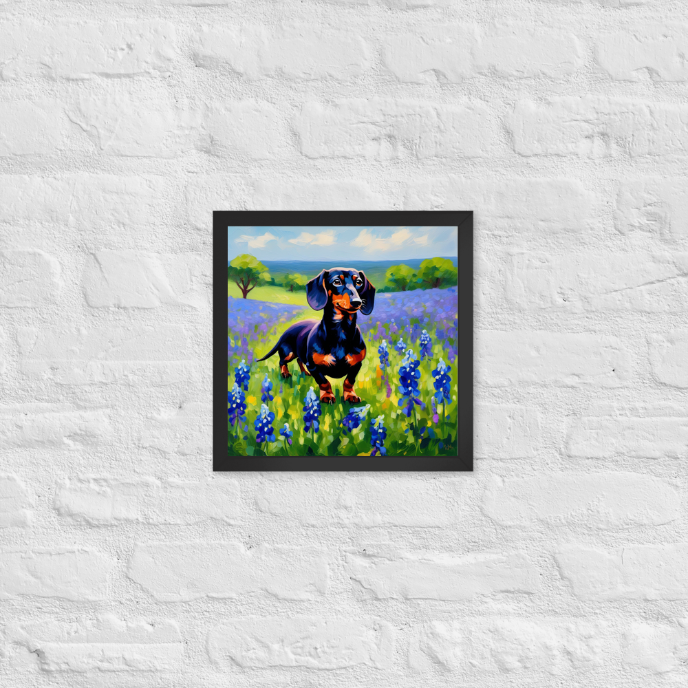 PugMug Custom Black Dachshund Framed Print