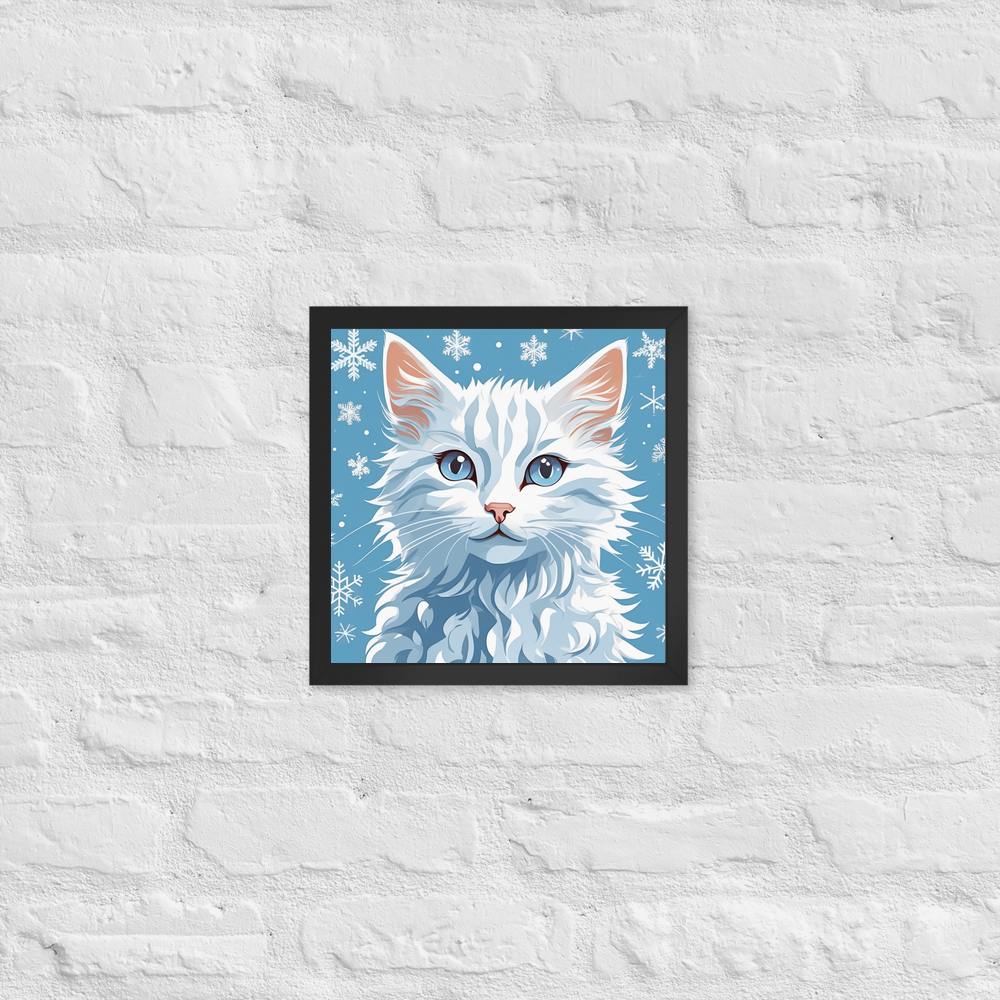 PugMug Custom White Companion Cat Framed Print