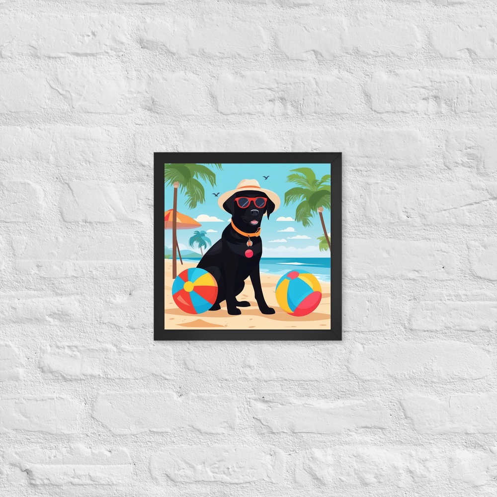 PugMug Custom Black Labrador Retriever Framed Print