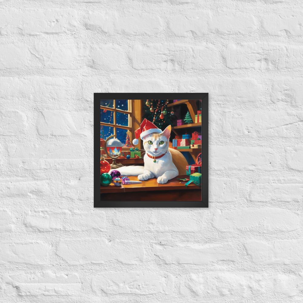 PugMug Custom White Abyssinian Cat Framed Print