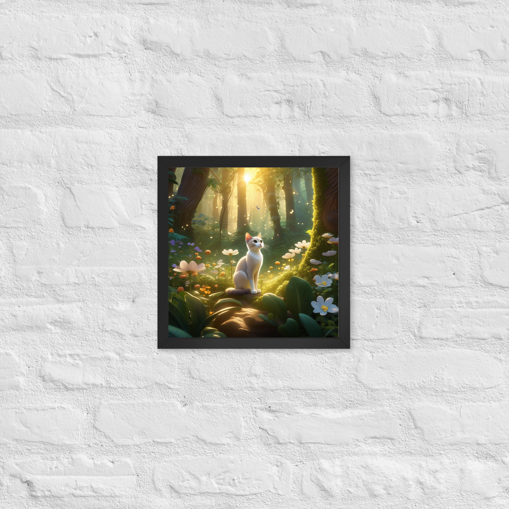 PugMug Custom White Abyssinian Cat Framed Print