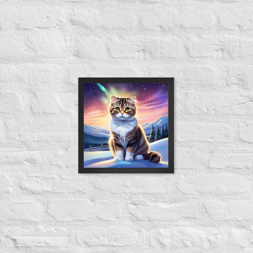 PugMug Custom Tabby Scottish Fold Cat Framed Print