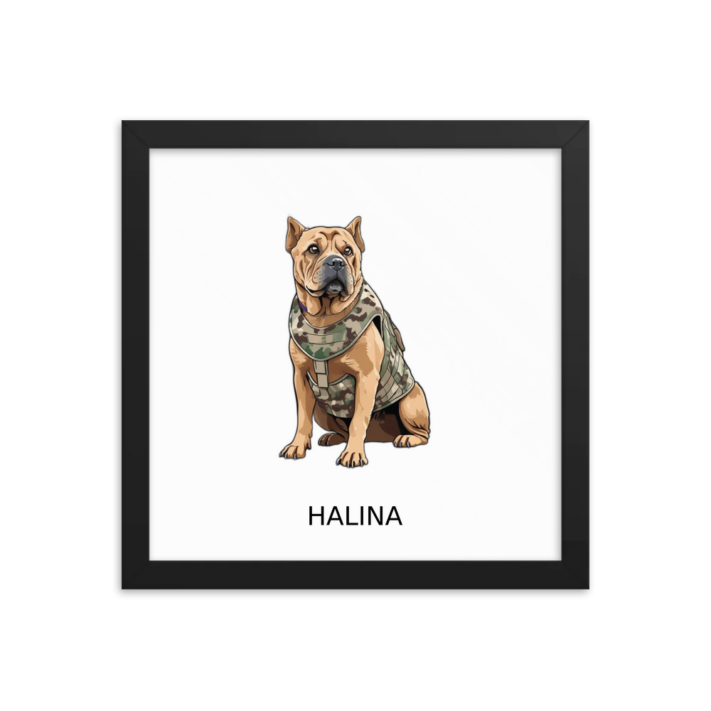 PugMug Custom Halina Framed Print with Your Pet’s Name