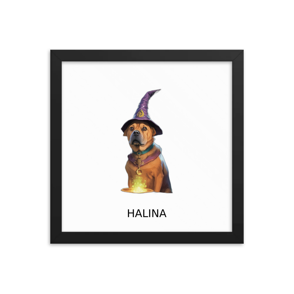 PugMug Custom Halina Framed Print with Your Pet’s Name