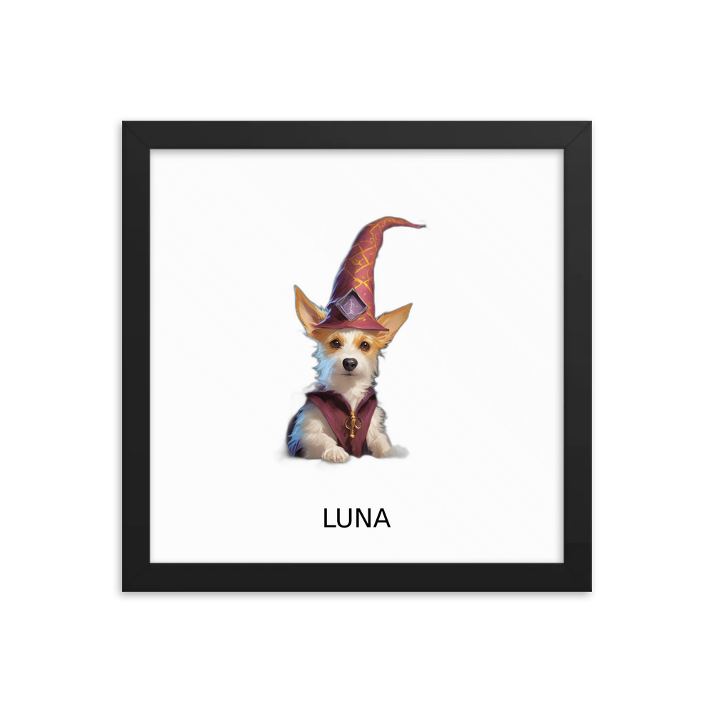 PugMug Custom Luna Framed Print with Your Pet’s Name