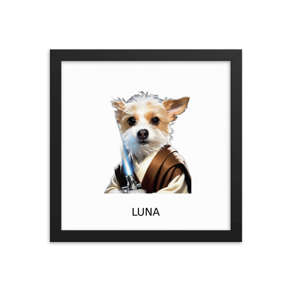 PugMug Custom Luna Framed Print with Your Pet’s Name