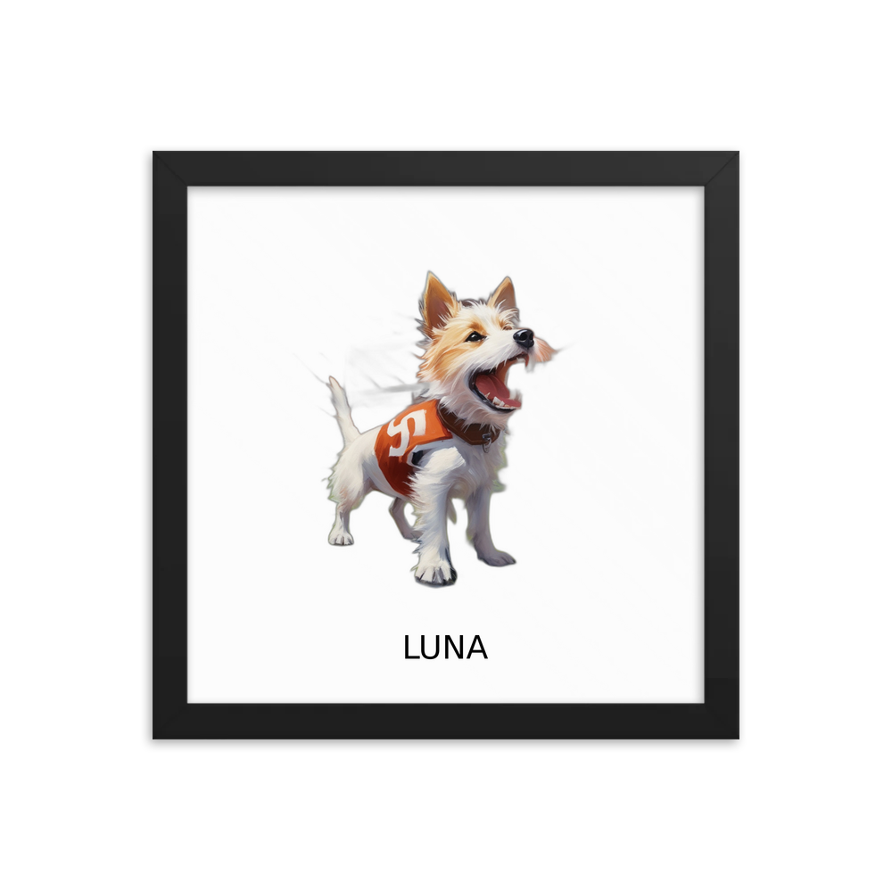 PugMug Custom Luna Framed Print with Your Pet’s Name