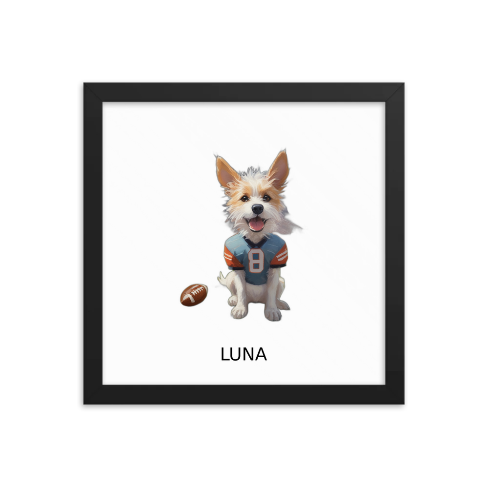 PugMug Custom Luna Framed Print with Your Pet’s Name