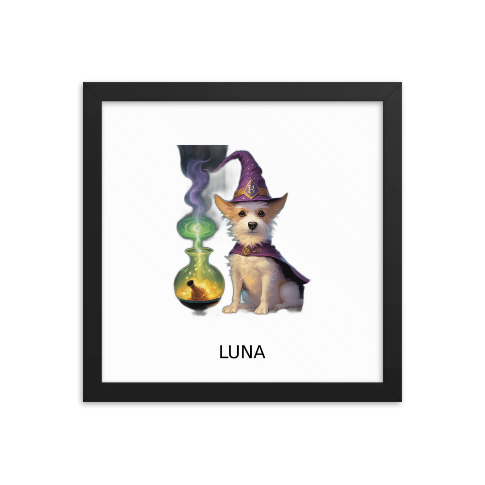 PugMug Custom Luna Framed Print with Your Pet’s Name