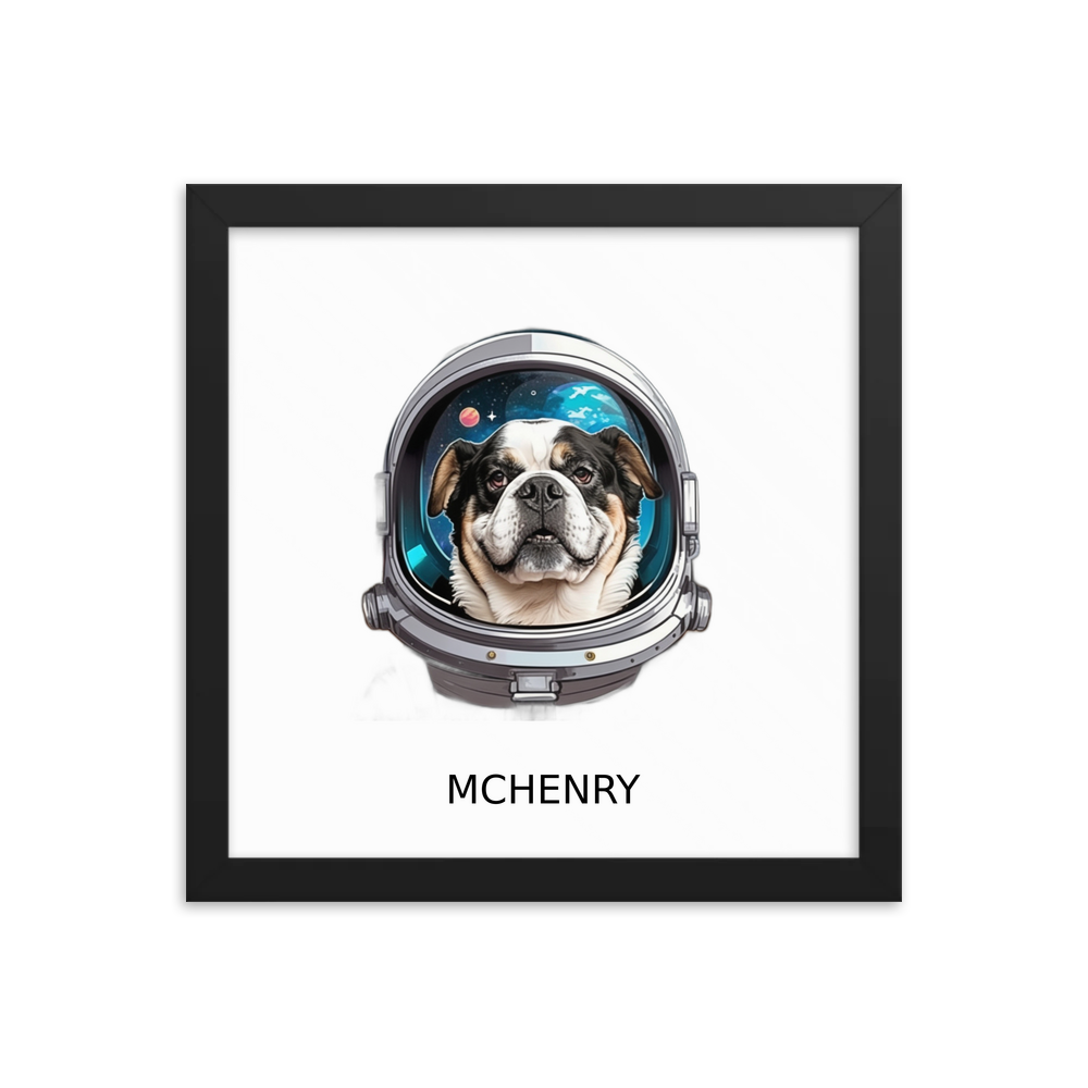 PugMug Custom McHenry Framed Print with Your Pet’s Name