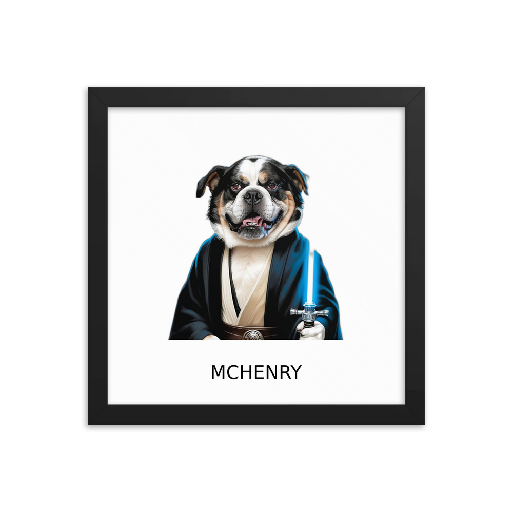 PugMug Custom McHenry Framed Print with Your Pet’s Name