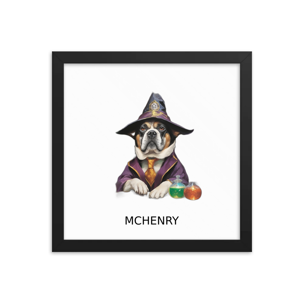 PugMug Custom McHenry Framed Print with Your Pet’s Name