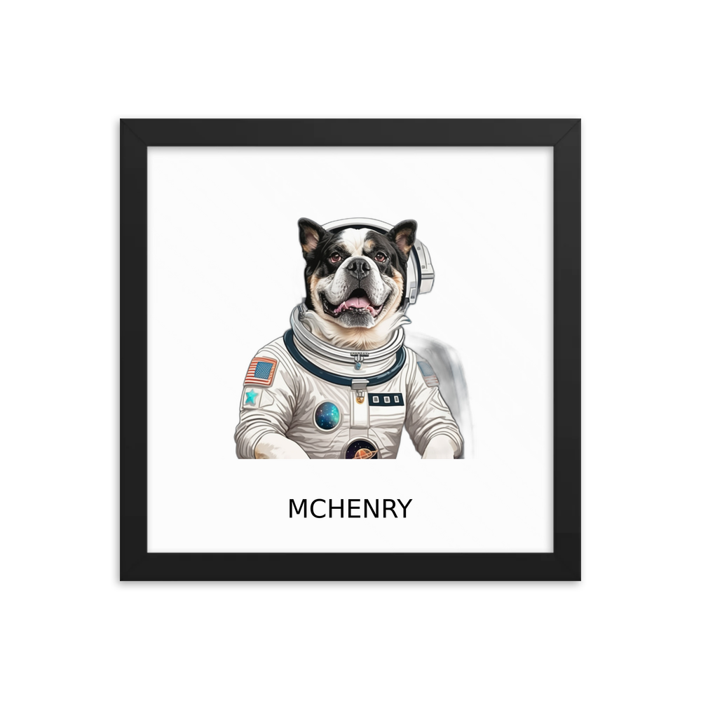 PugMug Custom McHenry Framed Print with Your Pet’s Name
