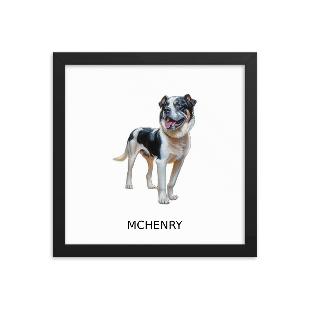 PugMug Custom McHenry Framed Print with Your Pet’s Name