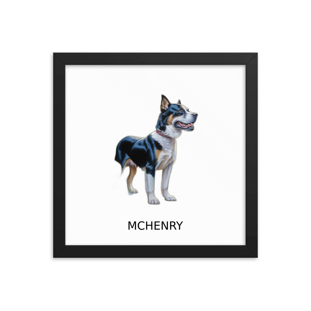 PugMug Custom McHenry Framed Print with Your Pet’s Name