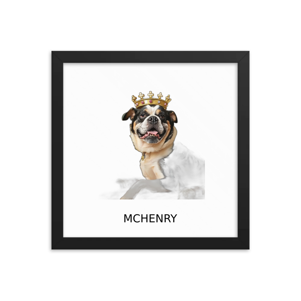 PugMug Custom McHenry Framed Print with Your Pet’s Name