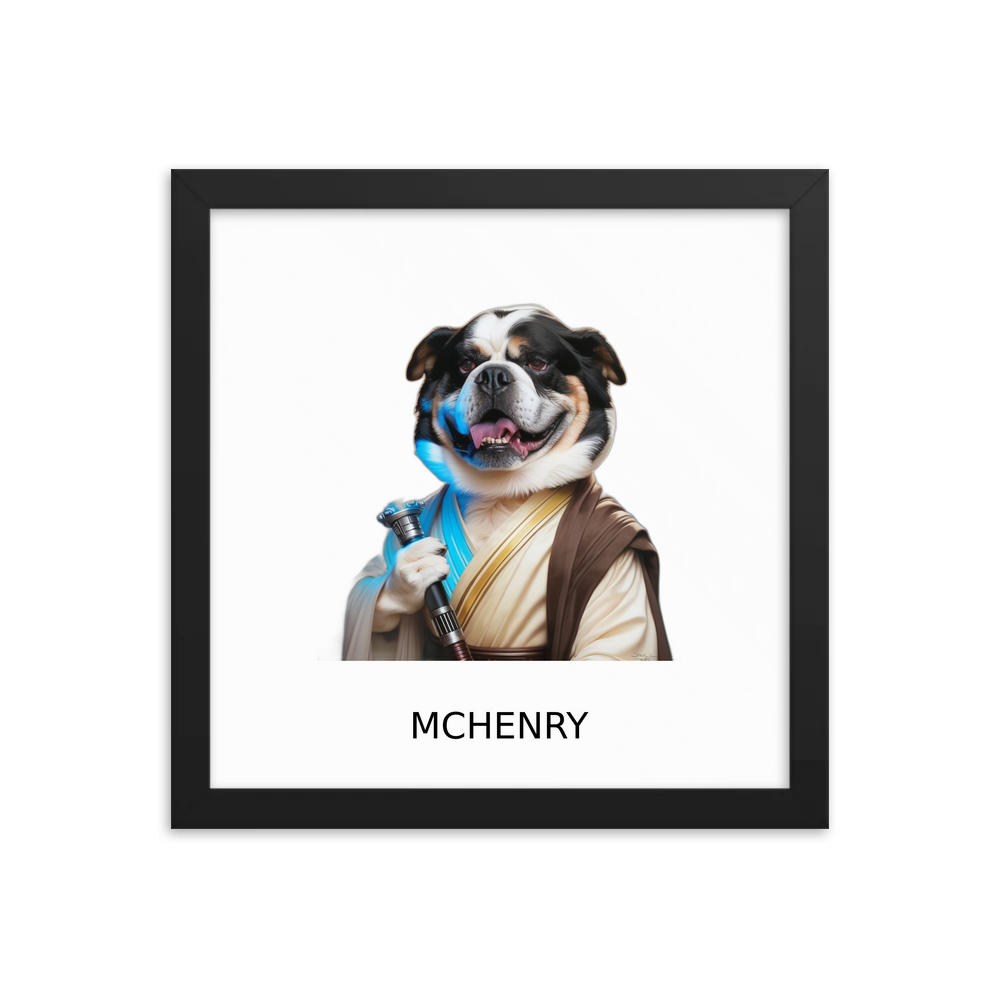 PugMug Custom McHenry Framed Print with Your Pet’s Name