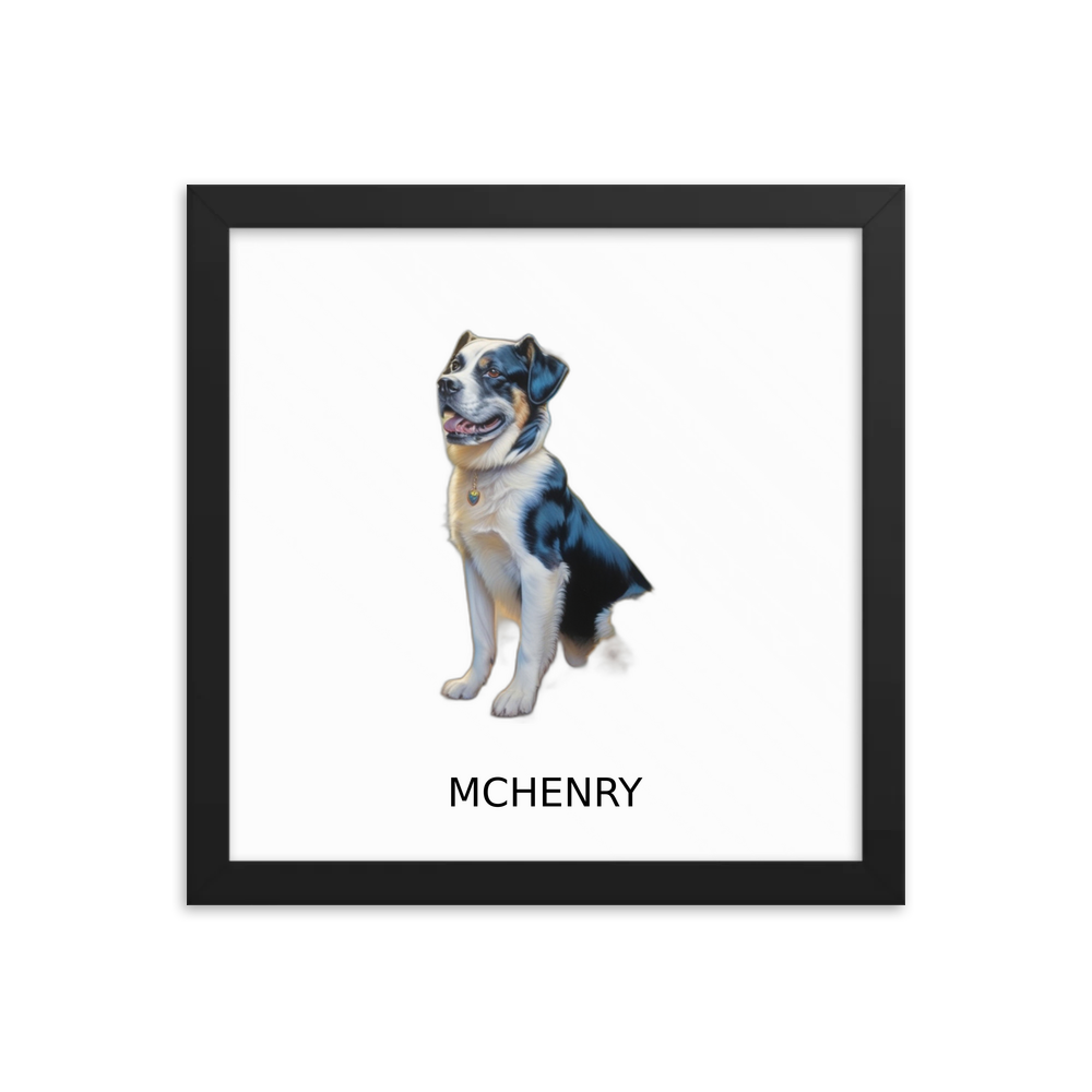 PugMug Custom McHenry Framed Print with Your Pet’s Name