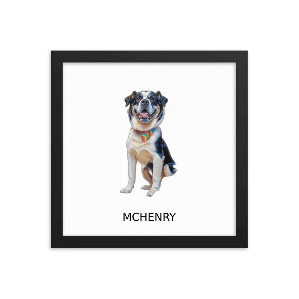 PugMug Custom McHenry Framed Print with Your Pet’s Name