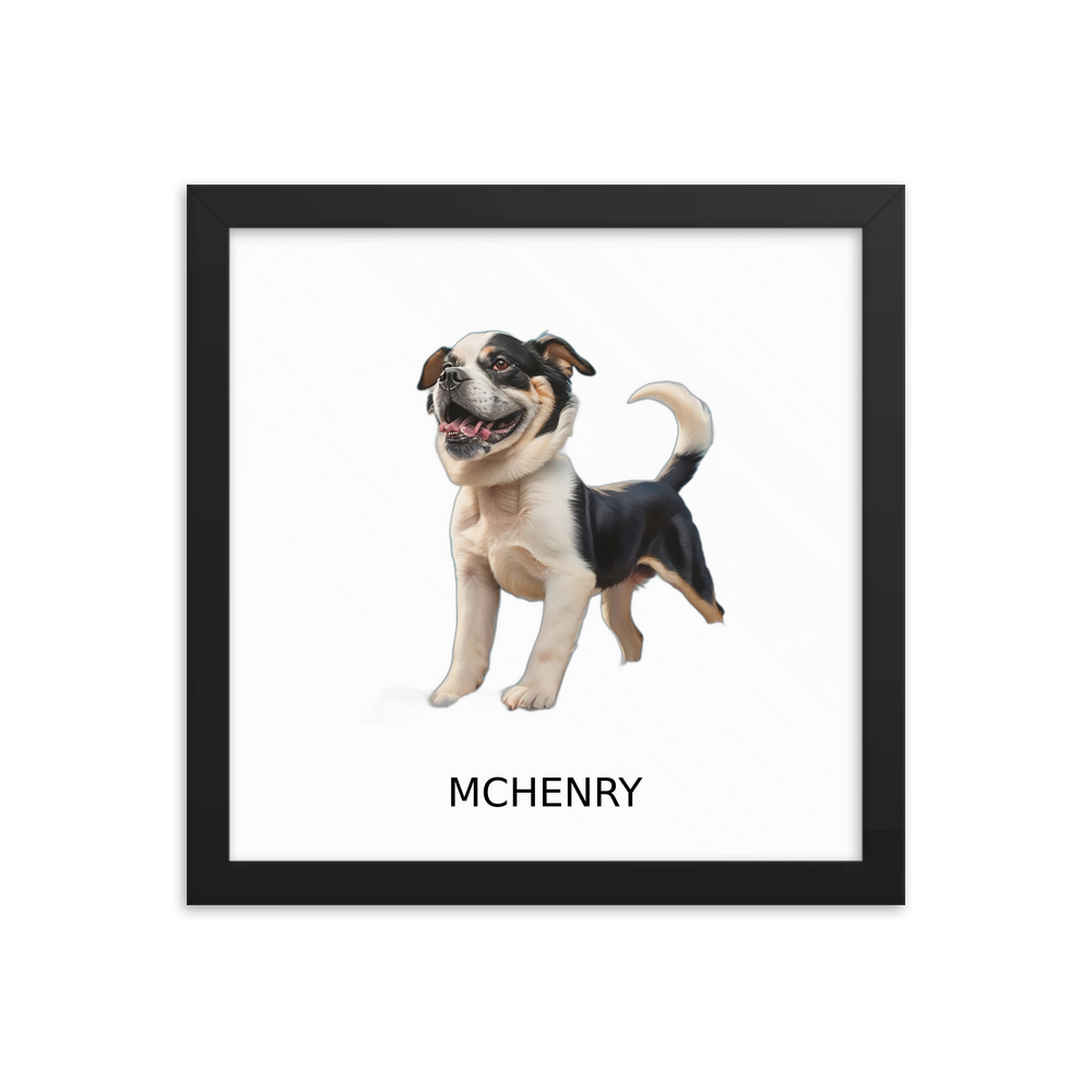 PugMug Custom McHenry Framed Print with Your Pet’s Name