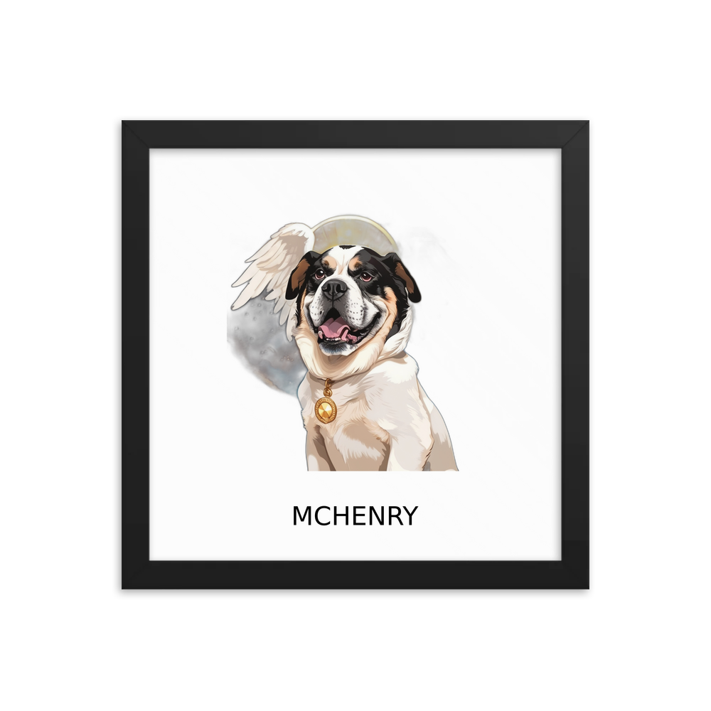 PugMug Custom McHenry Framed Print with Your Pet’s Name