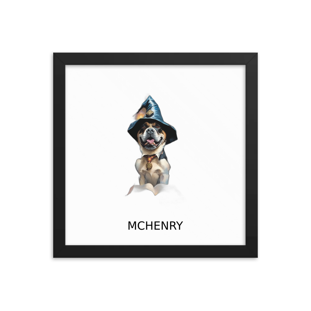 PugMug Custom McHenry Framed Print with Your Pet’s Name