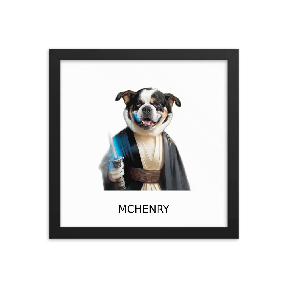 PugMug Custom McHenry Framed Print with Your Pet’s Name