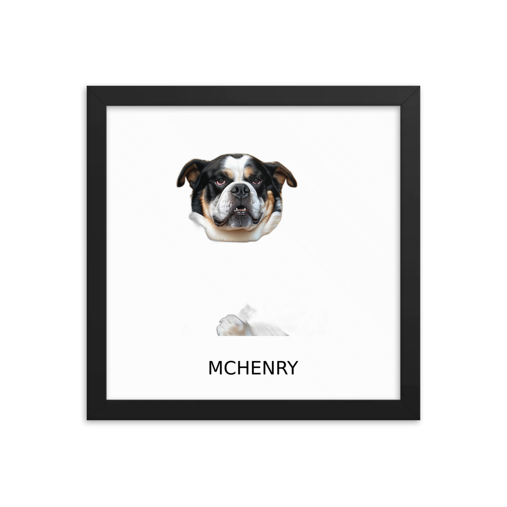 PugMug Custom McHenry Framed Print with Your Pet’s Name