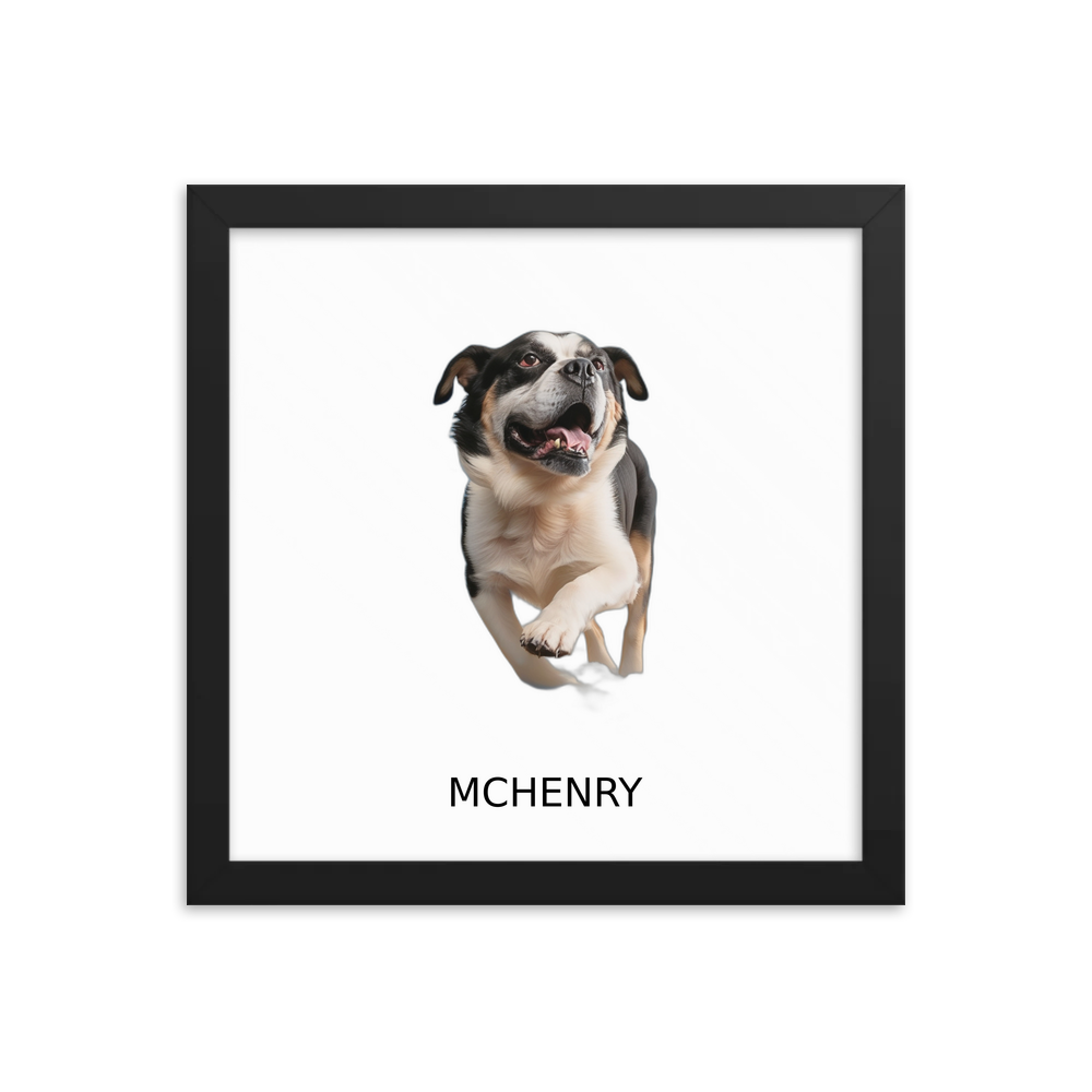 PugMug Custom McHenry Framed Print with Your Pet’s Name