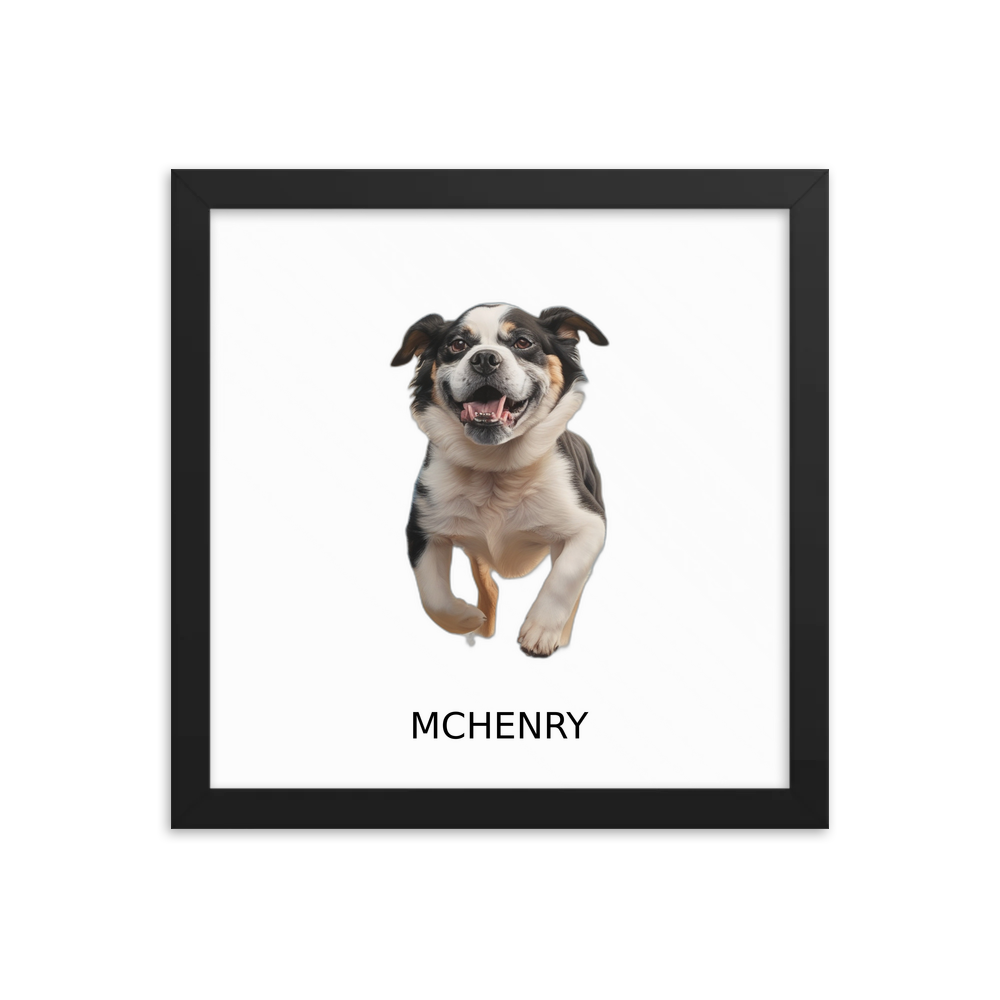 PugMug Custom McHenry Framed Print with Your Pet’s Name