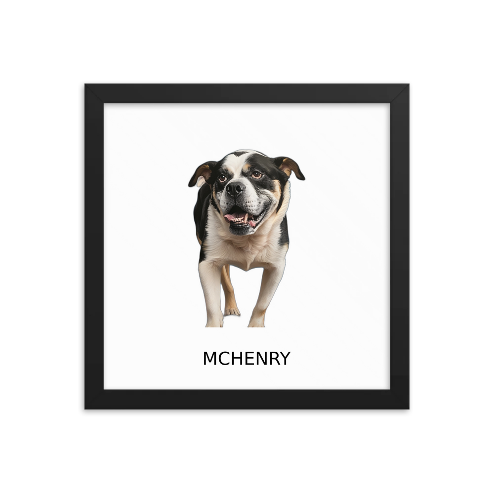 PugMug Custom McHenry Framed Print with Your Pet’s Name