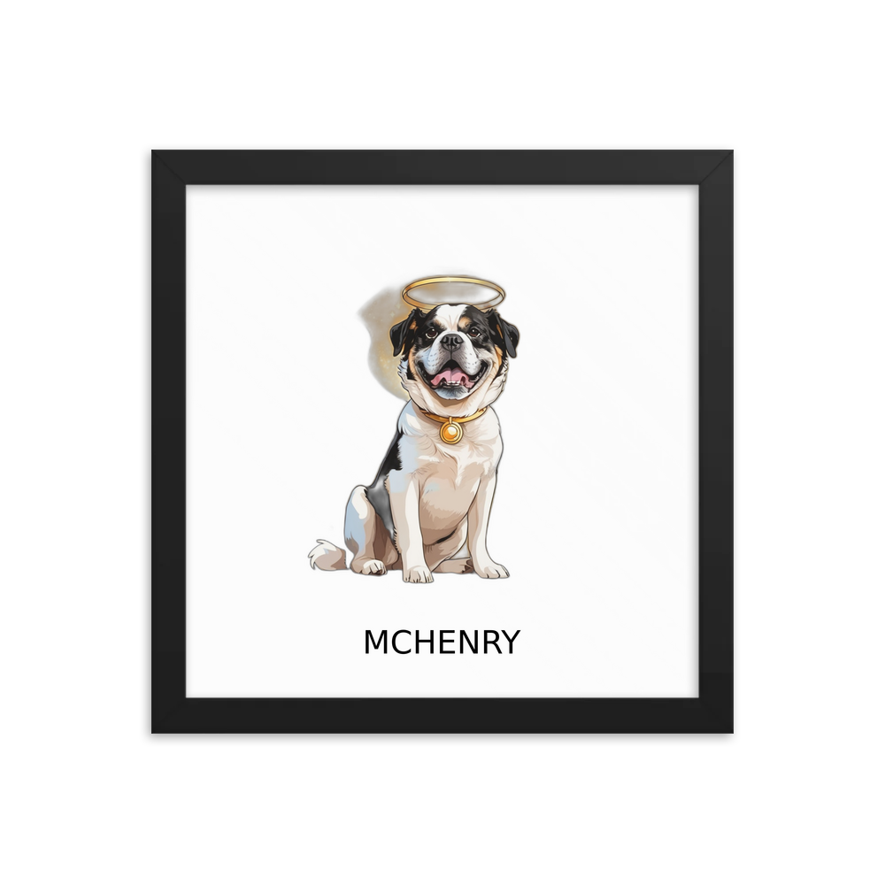 PugMug Custom McHenry Framed Print with Your Pet’s Name