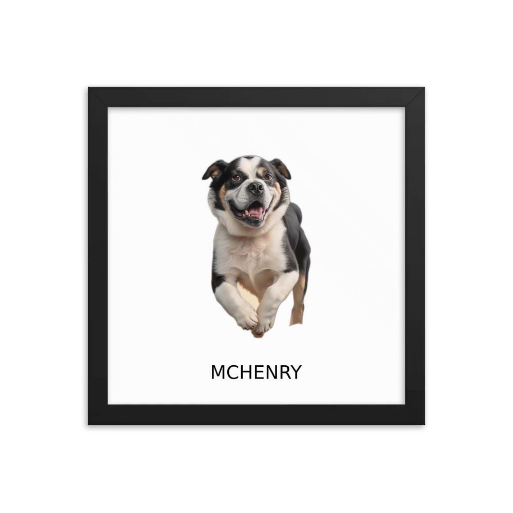 PugMug Custom McHenry Framed Print with Your Pet’s Name