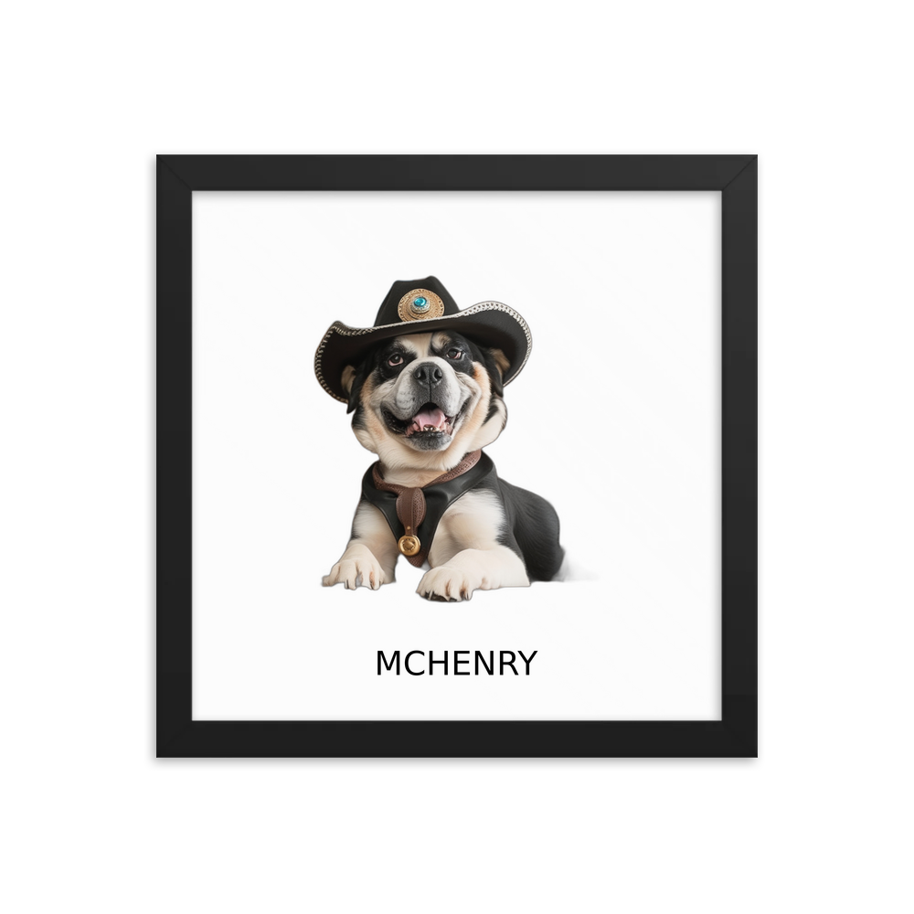 PugMug Custom McHenry Framed Print with Your Pet’s Name