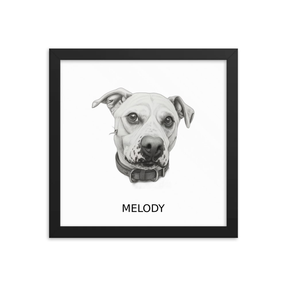 PugMug Custom Melody Framed Print with Your Pet’s Name
