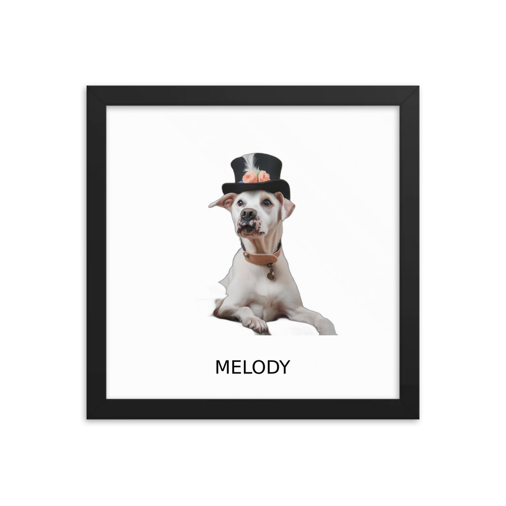 PugMug Custom Melody Framed Print with Your Pet’s Name
