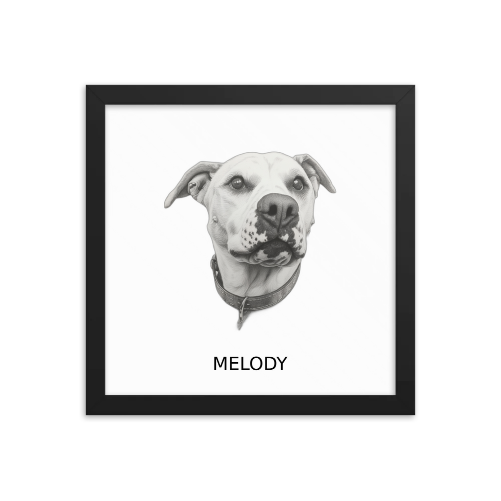 PugMug Custom Melody Framed Print with Your Pet’s Name