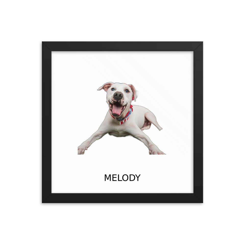 PugMug Custom Melody Framed Print with Your Pet’s Name