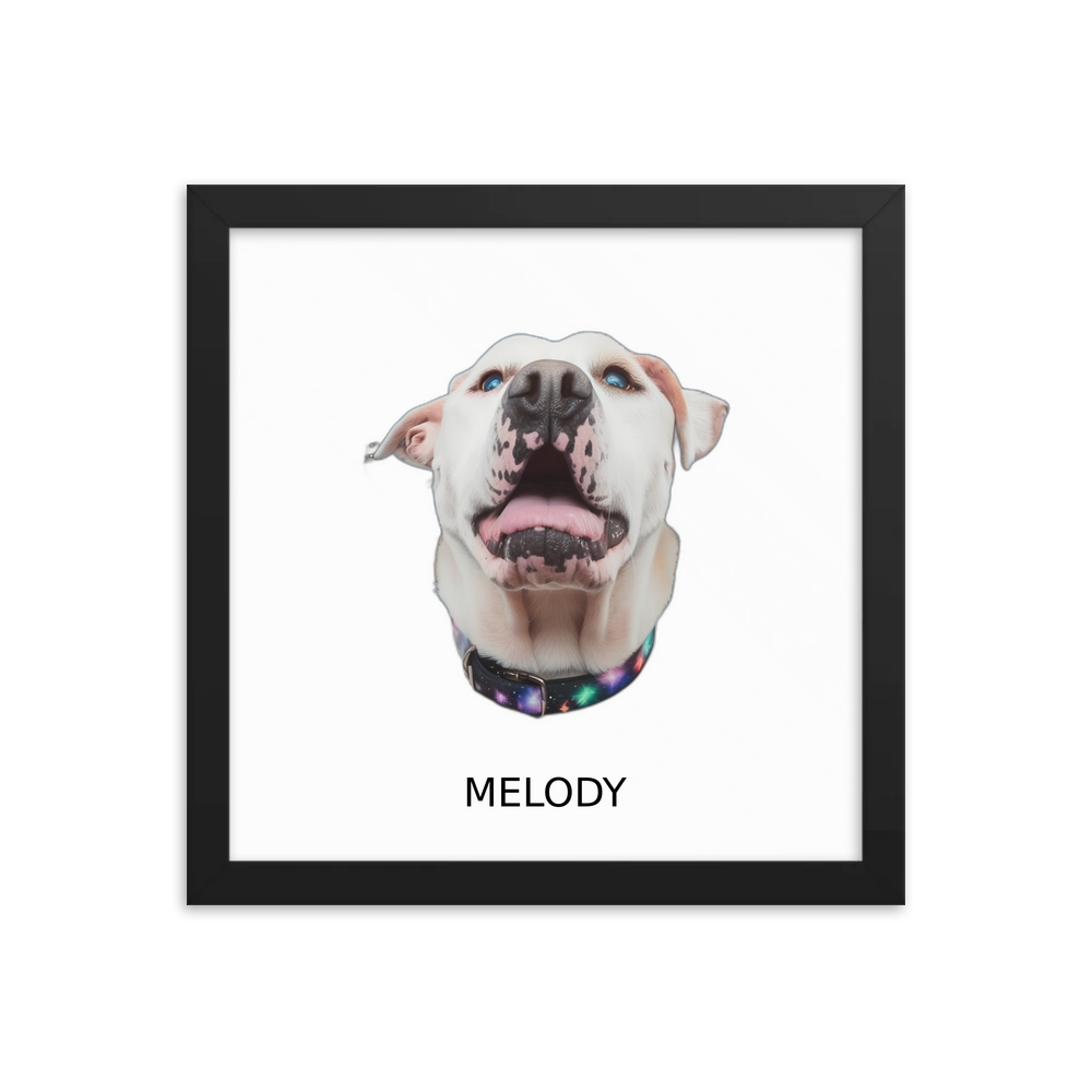 PugMug Custom Melody Framed Print with Your Pet’s Name