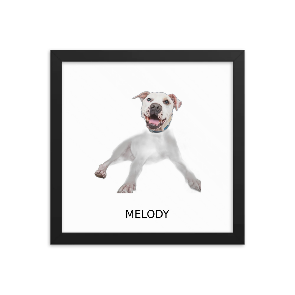 PugMug Custom Melody Framed Print with Your Pet’s Name