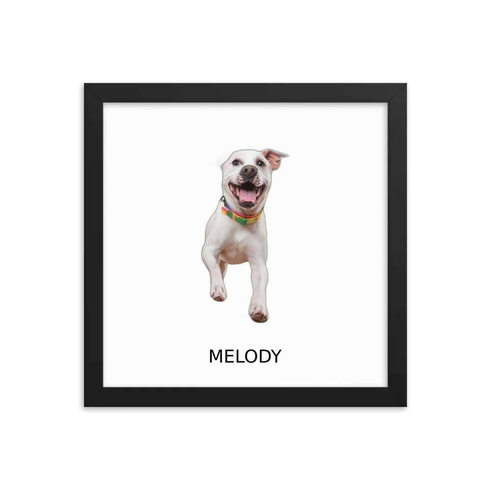PugMug Custom Melody Framed Print with Your Pet’s Name