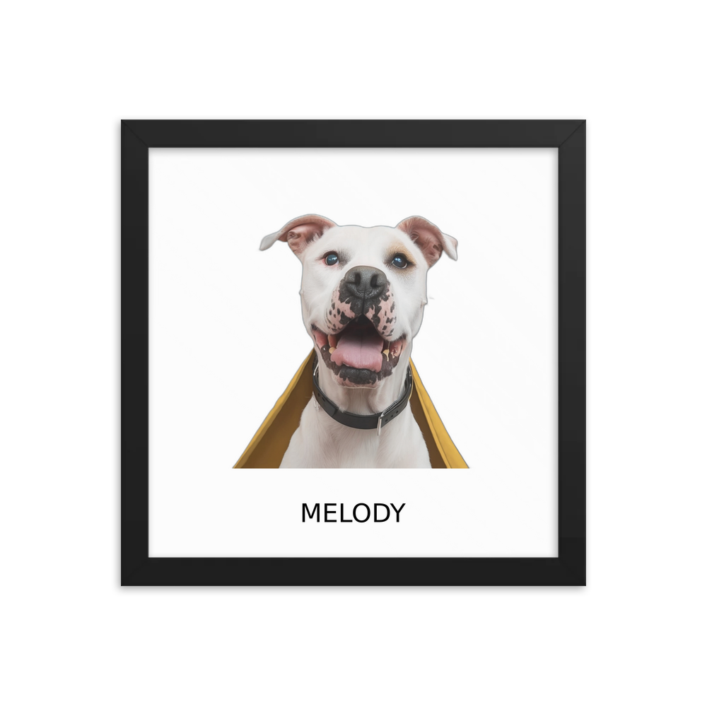 PugMug Custom Melody Framed Print with Your Pet’s Name