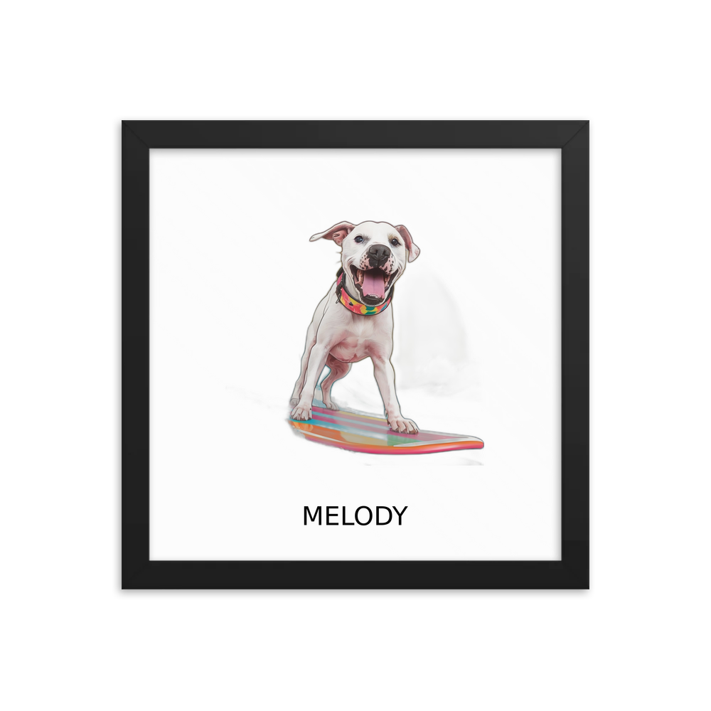 PugMug Custom Melody Framed Print with Your Pet’s Name