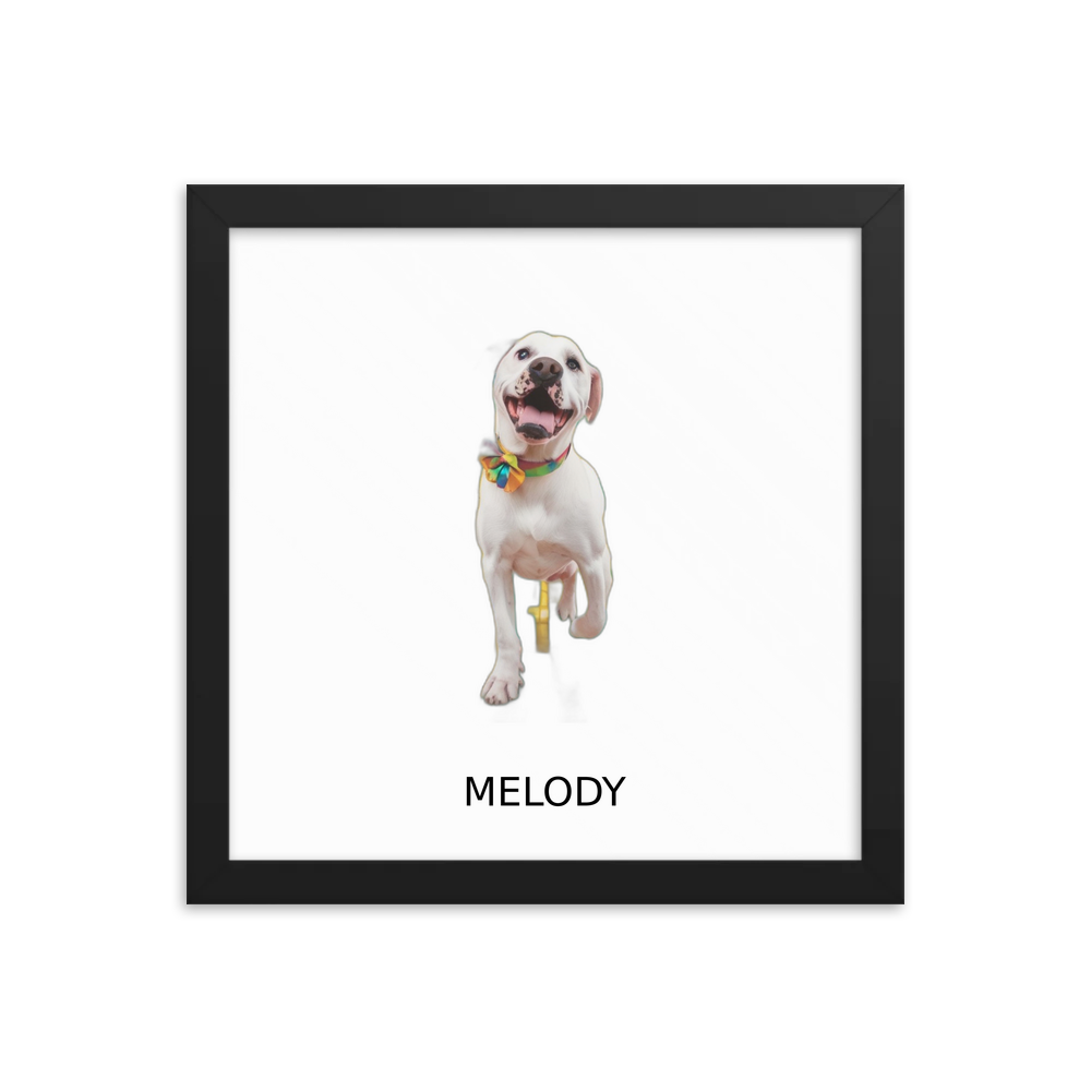 PugMug Custom Melody Framed Print with Your Pet’s Name